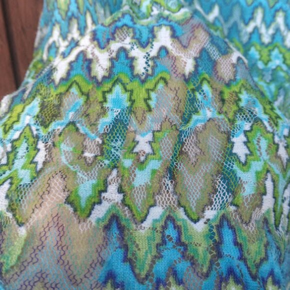 LEMON FIZZ | Girls Y2K Mesh Zig Zag Chevron Retro Mod A-Line Shift Dress 14 - Picture 11 of 15